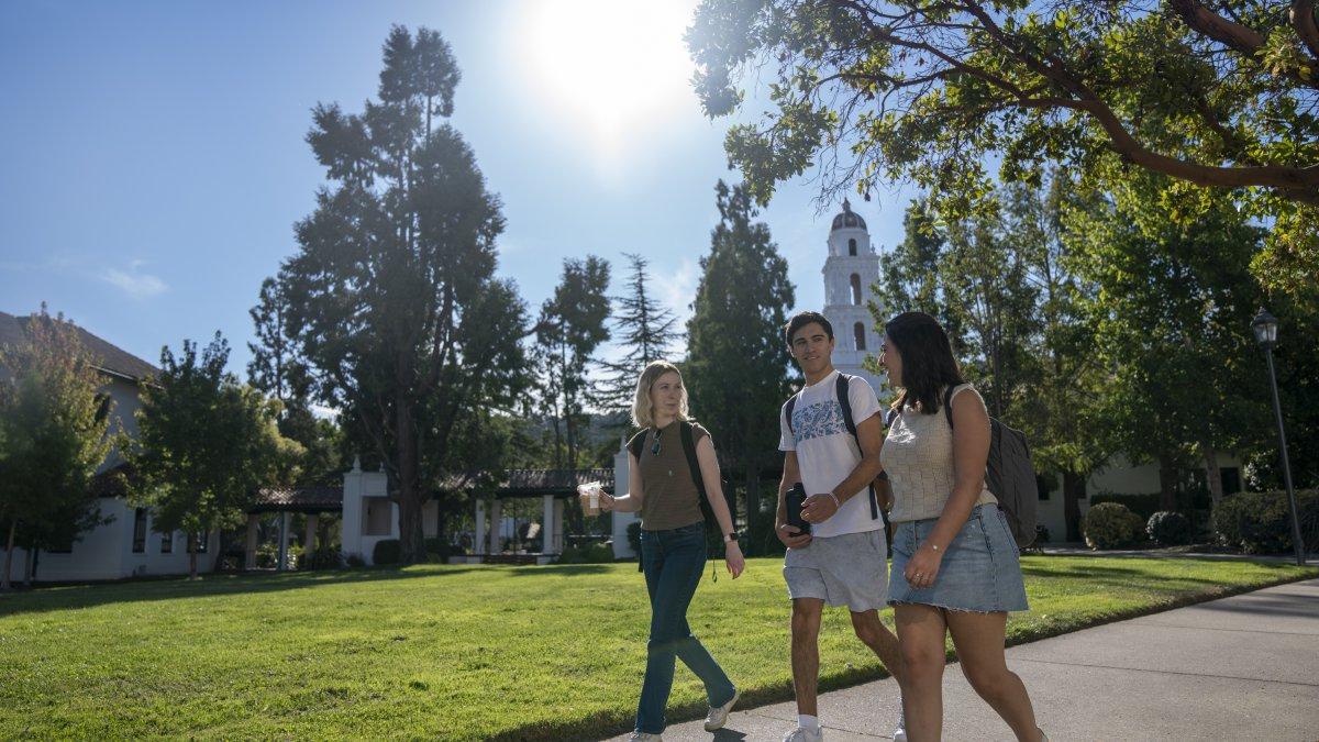 Saint Mary's Students Walking Campus